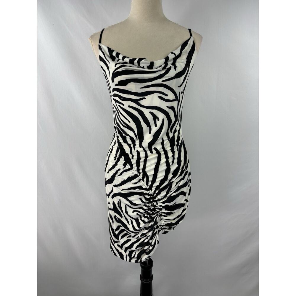 AFRM Black and White Zebra Print Mini Slip Dress - Picture 2 of 13